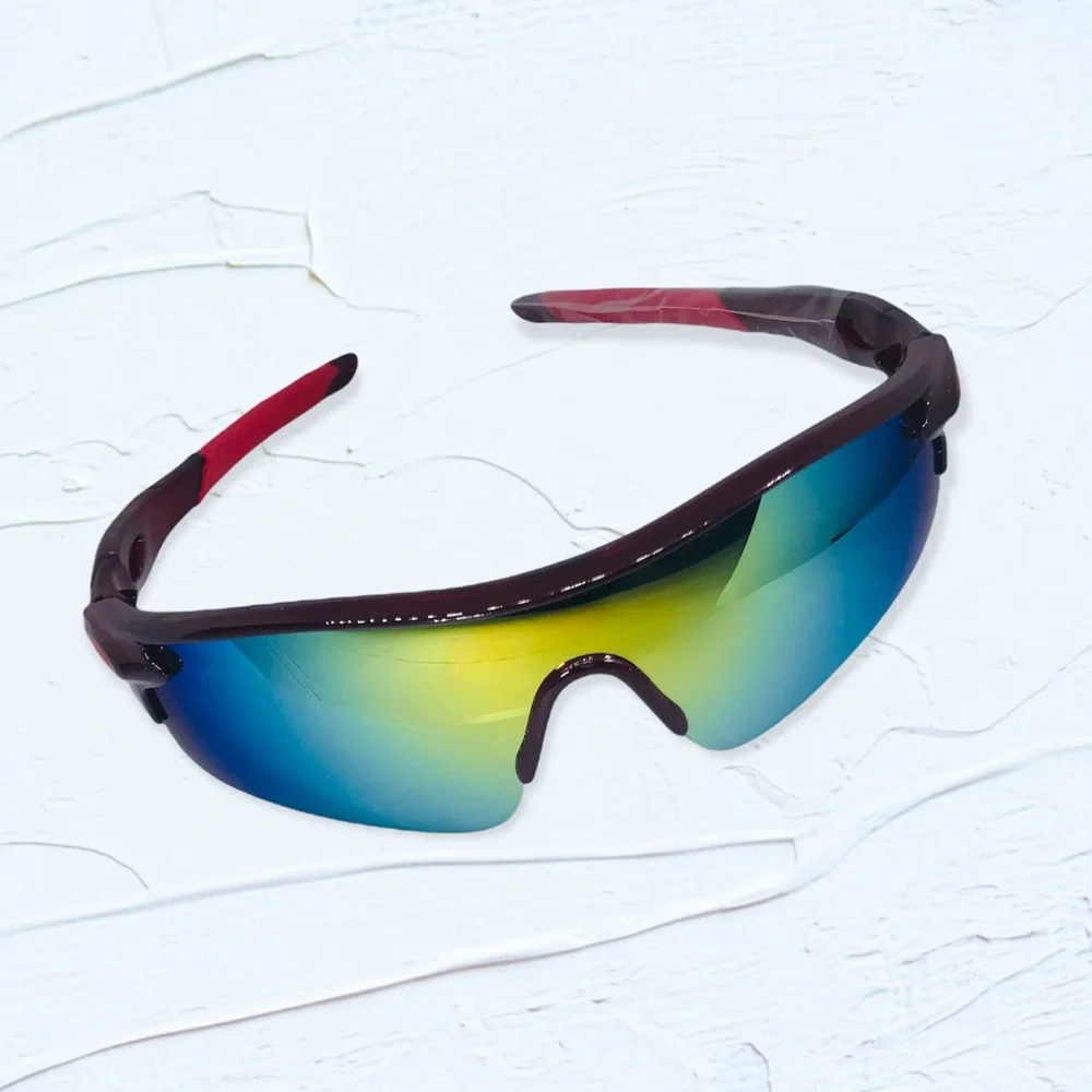 Sleek Stylish Deep Red Sport Sunglasses NEW UV400